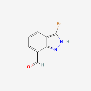 molecular formula C8H5BrN2O B1379866 1H-吲唑-7-甲醛，3-溴- CAS No. 1337882-17-3
