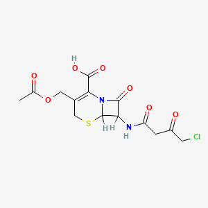 (6R-trans)-3-(Acetoxymethyl)-7-((4-chloro-1,3-dioxobutyl)amino)-8-oxo-5-thia-1-azabicyclo(4.2.0)oct-2-ene-2-carboxylic acid