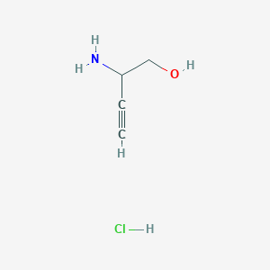 molecular formula C4H8ClNO B1379876 2-Aminobut-3-yn-1-ol hydrochloride CAS No. 1864058-21-8