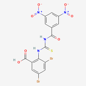 3,5-Dibromo-2-[(3,5-dinitrobenzoyl)carbamothioylamino]benzoic acid