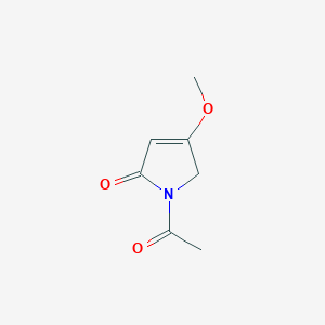 molecular formula C7H9NO3 B13798846 2H-Pyrrol-2-one, 1-acetyl-1,5-dihydro-4-methoxy-(9CI) 