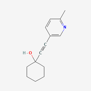 molecular formula C14H17NO B13798866 Cyclohexanol, 1-((6-methyl-3-pyridyl)ethynyl)- CAS No. 52535-36-1