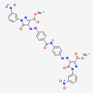 1H-Pyrazole-3-carboxylic acid, 4-((4-((4-((3-carboxy-4,5-dihydro-1-(3-nitrophenyl)-5-oxo-1H-pyrazol-4-yl)azo)benzoyl)amino)phenyl)azo)-4,5-dihydro-1-(3-nitrophenyl)-5-oxo-, disodium salt