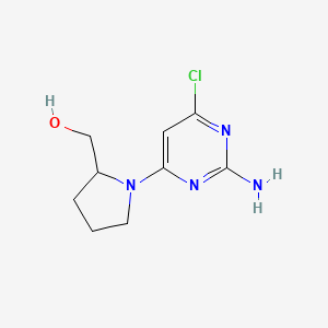 molecular formula C9H13ClN4O B1379888 [1-(2-Amino-6-chloropyrimidin-4-yl)pyrrolidin-2-yl]methanol CAS No. 1494756-17-0