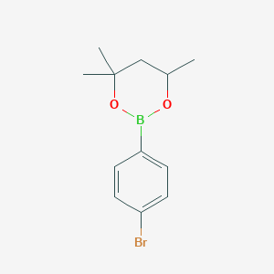 molecular formula C12H16BBrO2 B1379891 2-(4-Bromophenyl)-4,4,6-trimethyl-1,3,2-dioxaborinane CAS No. 1092060-78-0