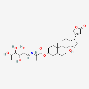 Alanine, N-(6-deoxy-L-mannosyl)-, 3-ester with 3-beta,14-dihydroxy-5-beta-card-20(22)-enolide, L-