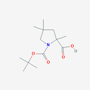 molecular formula C13H23NO4 B1379899 1-(tert-Butoxycarbonyl)-2,4,4-trimethylpyrrolidine-2-carboxylic acid CAS No. 1001354-55-7