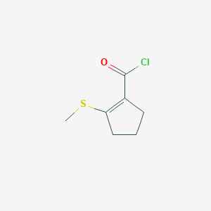 molecular formula C7H9ClOS B13799001 2-(Methylsulfanyl)cyclopent-1-ene-1-carbonyl chloride CAS No. 65936-20-1