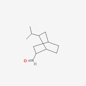 molecular formula C12H20O B13799029 Bicyclo[2.2.2]octane-2-carboxaldehyde, 6-(1-methylethyl)- CAS No. 67662-97-9