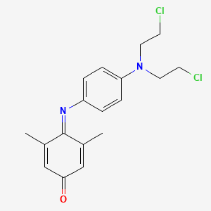 molecular formula C18H20Cl2N2O B13799033 4-[[4-[Bis(2-chloroethyl)amino]phenyl]imino]-3,5-dimethyl-2,5-cyclohexadien-1-one 