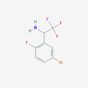 molecular formula C8H6BrF4N B1379904 1-(5-Bromo-2-fluorophenyl)-2,2,2-trifluoroethanamine CAS No. 1270452-52-2