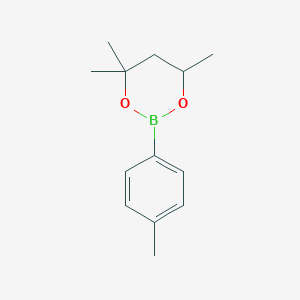 molecular formula C13H19BO2 B1379912 4,4,6-Trimethyl-2-(4-methylphenyl)-1,3,2-dioxaborinane CAS No. 1092060-77-9