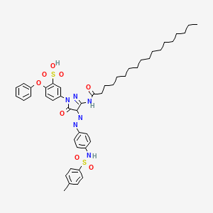 1-(3-Sulfo-4-phenoxy-phenyl)-3-octadecanamido-4-[(4-tolysulfonamido)-phenylazo]-5-pyrazoline-5-one