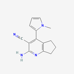 2-amino-4-(1-methylpyrrol-2-yl)-6,7-dihydro-5H-cyclopenta[b]pyridine-3-carbonitrile