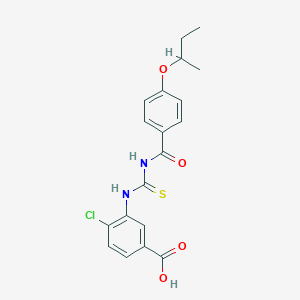 molecular formula C19H19ClN2O4S B13799332 3-[({4-[(Butan-2-yl)oxy]benzoyl}carbamothioyl)amino]-4-chlorobenzoic acid CAS No. 532949-67-0