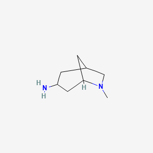 molecular formula C8H16N2 B13799374 6-Methyl-6-azabicyclo[3.2.1]octan-3-amine 