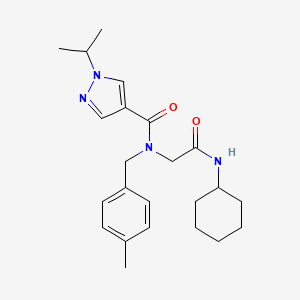 molecular formula C23H32N4O2 B13799400 N-[2-(cyclohexylamino)-2-oxoethyl]-1-(1-methylethyl)-N-[(4-methylphenyl)methyl]-1H-Pyrazole-4-carboxamide 