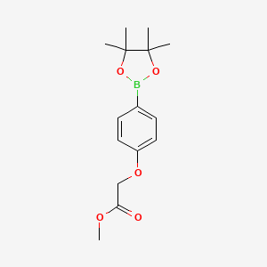 molecular formula C15H21BO5 B1379945 Methyl 2-[4-(tetramethyl-1,3,2-dioxaborolan-2-yl)phenoxy]acetate CAS No. 1610517-55-9
