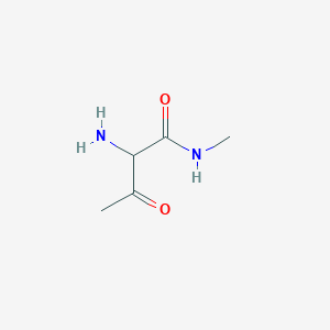 molecular formula C5H10N2O2 B13799469 Butanamide, 2-amino-N-methyl-3-oxo- 