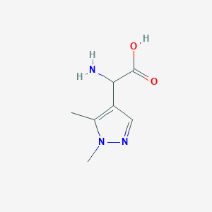 molecular formula C7H11N3O2 B1379949 2-amino-2-(1,5-dimethyl-1H-pyrazol-4-yl)acetic acid CAS No. 1462273-20-6