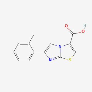 molecular formula C13H10N2O2S B13799526 6-O-Tolyl-imidazo[2,1-B]thiazole-3-carboxylic acid 