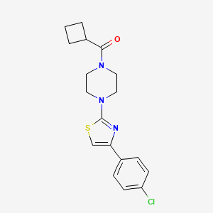 molecular formula C18H20ClN3OS B13799593 {4-[4-(4-Chlorophenyl)-1,3-thiazol-2-yl]-1-piperazinyl}(cyclobutyl)methanone 