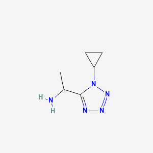 molecular formula C6H11N5 B1379969 1-(1-cyclopropyl-1H-1,2,3,4-tetrazol-5-yl)ethan-1-amine CAS No. 1267243-43-5