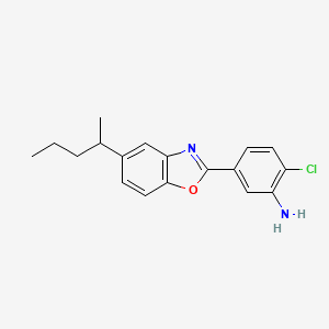 molecular formula C18H19ClN2O B13799692 2-chloro-5-(5-pentan-2-yl-1,3-benzoxazol-2-yl)aniline 