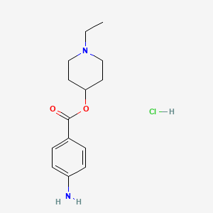 molecular formula C14H21ClN2O2 B13799701 1-Ethyl-4-piperidyl p-aminobenzoate hydrochloride CAS No. 78219-57-5