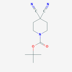 molecular formula C12H17N3O2 B1379971 4,4-Diciano-piperidin-1-carboxilato de tert-butilo CAS No. 1267759-28-3