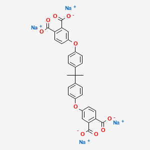 molecular formula C31H20Na4O10 B13799727 Tetrasodium;4-[4-[2-[4-(3,4-dicarboxylatophenoxy)phenyl]propan-2-yl]phenoxy]phthalate CAS No. 67892-57-3