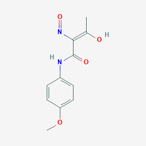 molecular formula C11H12N2O4 B13799774 2-Hydroxyimino-N-(4-methoxy-phenyl)-3-oxo-butyramide 