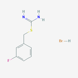 {[(3-Fluorophenyl)methyl]sulfanyl}methanimidamide hydrobromide