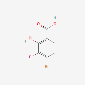 molecular formula C7H4BrFO3 B1379983 4-溴-3-氟-2-羟基苯甲酸 CAS No. 1429321-82-3
