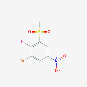 molecular formula C7H5BrFNO4S B1379986 3-Bromo-2-fluoro-5-nitrophenyl methyl sulphone CAS No. 1445995-73-2