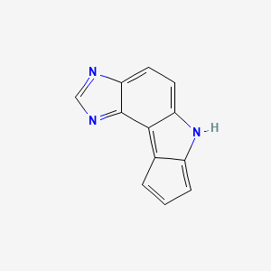 molecular formula C12H7N3 B13799866 1H-Cyclopenta[4,5]pyrrolo[3,2-e]benzimidazole(9CI) CAS No. 74382-17-5