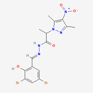 1H-Pyrazole-1-aceticacid,alpha,3,5-trimethyl-4-nitro-,[(3,5-dibromo-2-hydroxyphenyl)methylene]hydrazide(9CI)