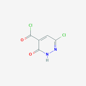 molecular formula C5H2Cl2N2O2 B13799987 6-Chloro-3-oxo-2,3-dihydropyridazine-4-carbonyl chloride CAS No. 66328-08-3