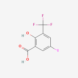 molecular formula C8H4F3IO3 B1380003 2-Hydroxy-5-iodo-3-(trifluoromethyl)benzoic acid CAS No. 1445995-72-1