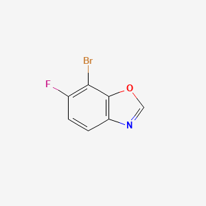 molecular formula C7H3BrFNO B1380010 7-Bromo-6-fluoro-1,3-benzoxazole CAS No. 1445995-78-7