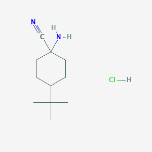 molecular formula C11H21ClN2 B1380016 1-Amino-4-tert-butylcyclohexane-1-carbonitrile hydrochloride CAS No. 51327-00-5