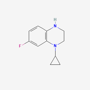 molecular formula C11H13FN2 B1380019 1-Cyclopropyl-7-fluoro-1,2,3,4-tetrahydroquinoxaline CAS No. 1503466-47-4