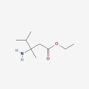 molecular formula C9H19NO2 B1380028 Ethyl 3-amino-3,4-dimethylpentanoate CAS No. 1501097-42-2