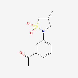 molecular formula C12H15NO3S B1380030 2-(3-乙酰基苯基)-4-甲基-1,2-噻唑烷-1,1-二酮 CAS No. 1502731-71-6