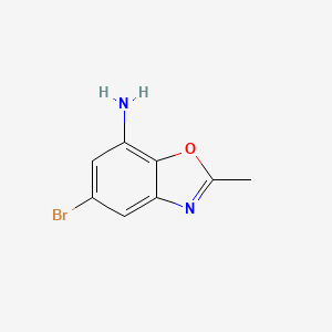 molecular formula C8H7BrN2O B1380038 5-Bromo-2-methyl-1,3-benzoxazol-7-amine CAS No. 1226067-50-0