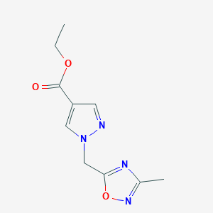 ethyl 1-[(3-methyl-1,2,4-oxadiazol-5-yl)methyl]-1H-pyrazole-4-carboxylate