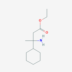 molecular formula C12H23NO2 B1380042 3-氨基-3-环己基丁酸乙酯 CAS No. 1512113-65-3