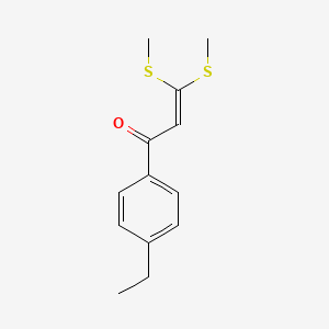 molecular formula C13H16OS2 B13800464 1-(4-Ethylphenyl)-3,3-bis(methylsulfanyl)prop-2-EN-1-one CAS No. 96185-17-0