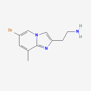 molecular formula C10H12BrN3 B1380049 2-{6-Bromo-8-methylimidazo[1,2-a]pyridin-2-yl}ethan-1-amine CAS No. 1216008-69-3