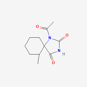 B13800511 1-Acetyl-6-methyl-1,3-diazaspiro[4.5]decane-2,4-dione CAS No. 884-65-1